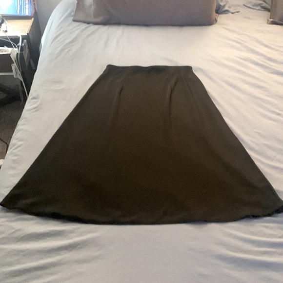 Express Faux Satin Midi Skirt, Size Small-Petite, Black - Picture 2 of 2